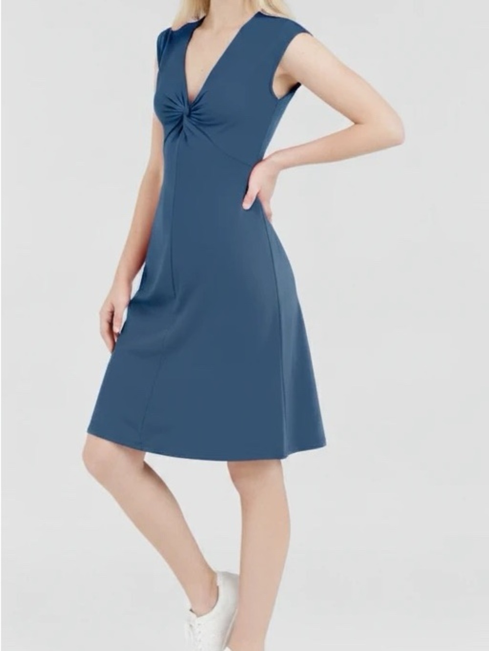Patagonia Teal Knot-Front Midi Dress